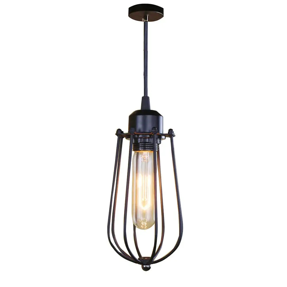 Geometric black metal chandelier kitchen pendant light with wrought iron frame and vintage edison bulb by decorbites black metal