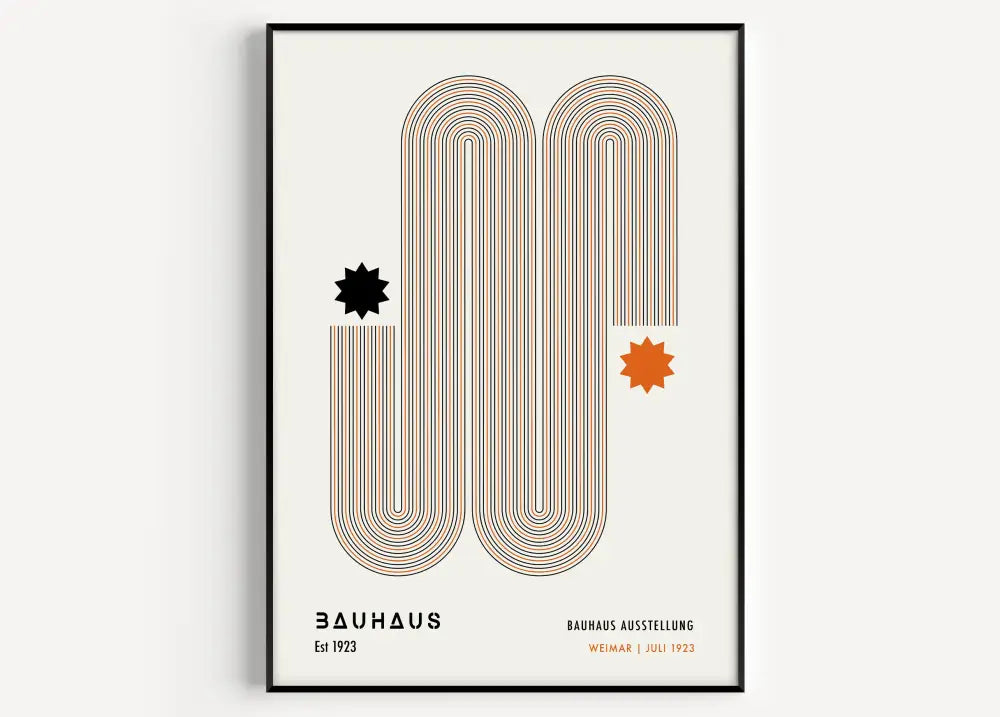 A minimalist DecorBites™ bauhaus geometric canvas print with beige concentric lines for modern home decor