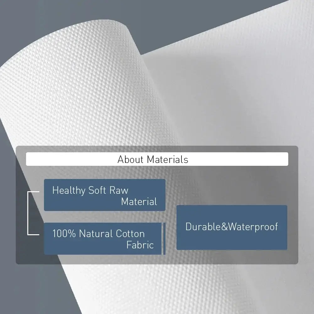 A roll of white textured 100 percent natural cotton fabric for durable geometric canvas prints by decorbites