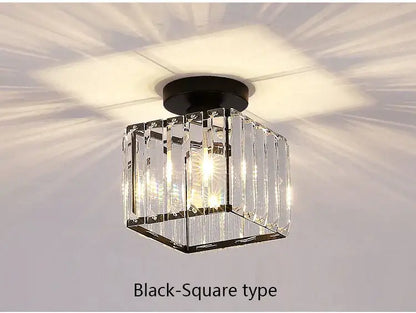 Clear crystal square ceiling light with black metal base for geometric gold crystal led chandelier decorbites crystal led