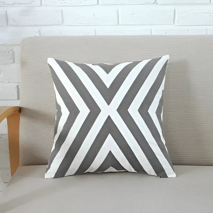 Geometric grey pink cushion cover with a gray and white pattern for stylish living room decorbites grey pink pillow case