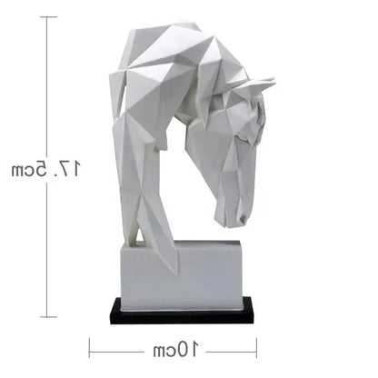 Geometric white horse ornaments sculpture with angular facets and sleek modern design for living room decorbites horse ornaments