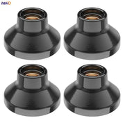 Glossy black and brass ceramic e27 bulb holder with metallic threading for decorbites ceramic e27 bedroom lamp fitting