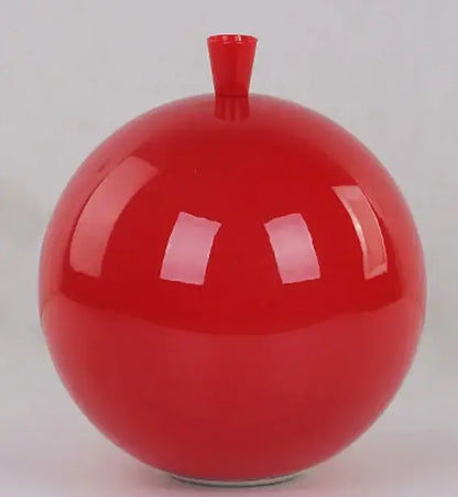 Glossy colorful balloon ceiling lamp with a vibrant red ceramic vase base and small cylindrical neck for kids bedroom