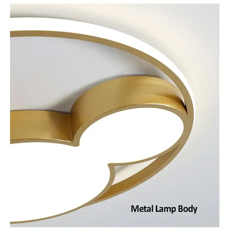 Modern ceiling light with sleek gold metal frame and soft white panels for 34w led mickey mouse bedroom use