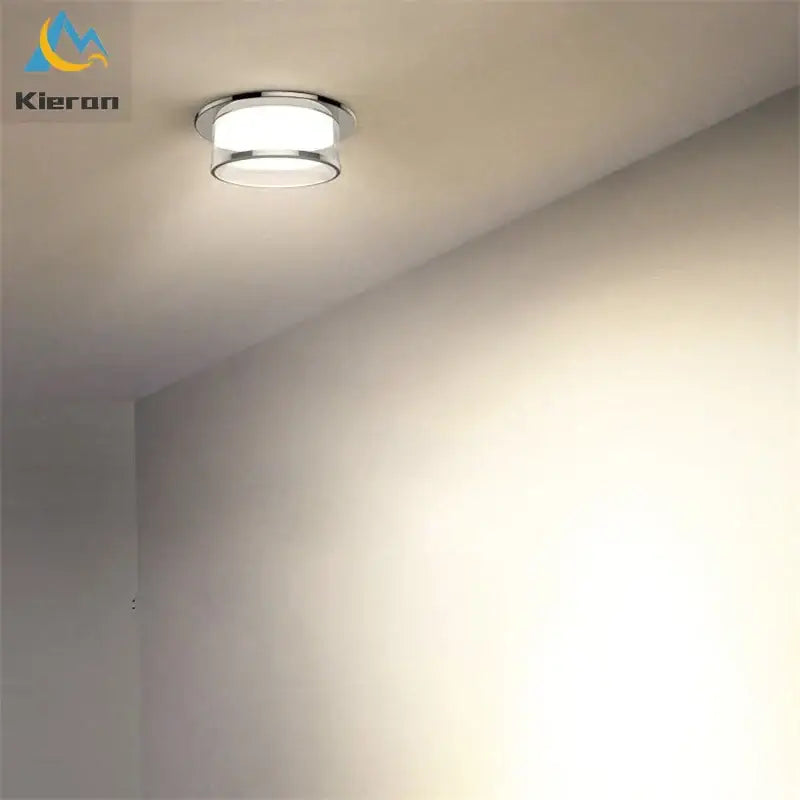 Gold and frosted crystal led ceiling lamp with chromium finished recessed light and frosted glass diffuser for living room decorbites crystal led