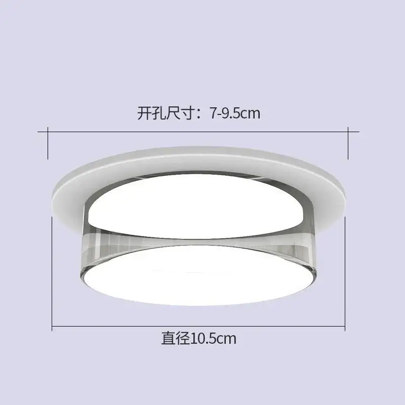 Modern recessed ceiling lamp with white and chrome finish featuring two circular led panels for bright illumination decorbites crystal led