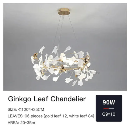 Elegant white and gold ginkgo ceramic chandelier with modern circular design for dining room by decorbites ginkgo ceramic