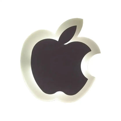 Black apple logo with white outline on gold and brown crescent led wall light for children’s bedroom wall lights