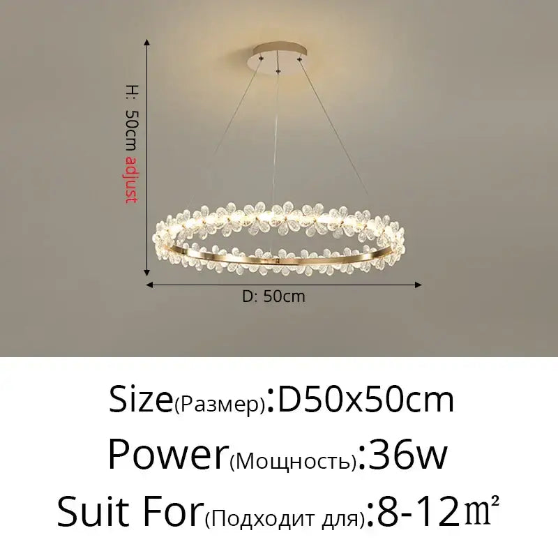 A modern gold butterfly decorbites crystal led chandelier with clear flower-shaped crystal ornaments for living room decor