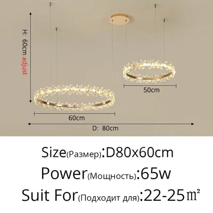 Gold butterfly crystal led chandelier living room pendant light with gold-toned circular frame and decorbites crystal led accents