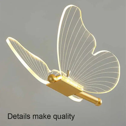 Gold-toned decorbites butterfly led table lamp with translucent wings and internal lighting for bedroom accent decor