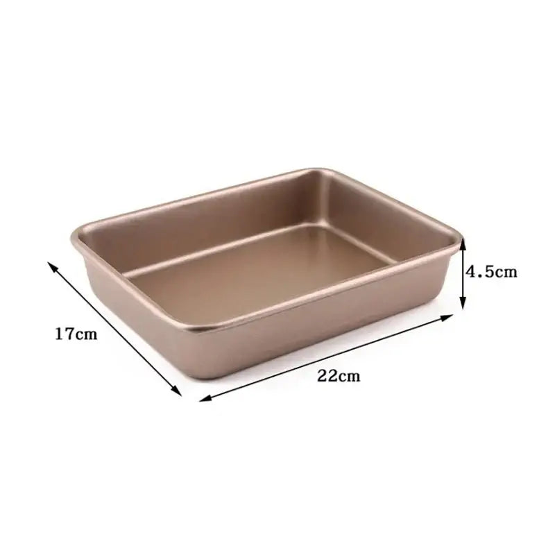 Rectangular decorbites carbon steel cake baking tray with non stick rose gold finish for baking use