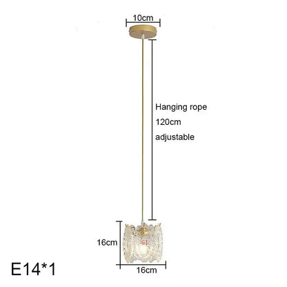 Gold carved glass pearl chandelier with 16cm diameter crystal and adjustable 120cm rope for dining room decorbites carved glass