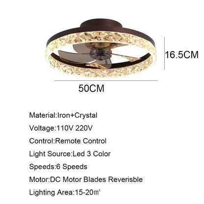 Gold crystal led ceiling fan bedroom light with remote control featuring crystal led ceiling and dark bronze finish decorbites crystal led