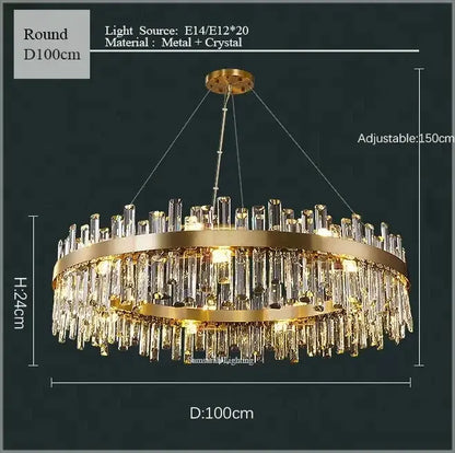 Gold crystal led oval chandelier with cascading crystal rods and adjustable 150cm height for dining room decorbites crystal led