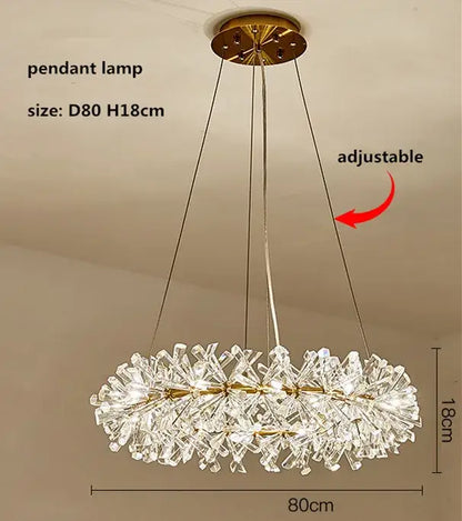 A modern gold double tiered crystal flower chandelier with clear glass pieces for elegant dining room decorbites crystal flower lighting