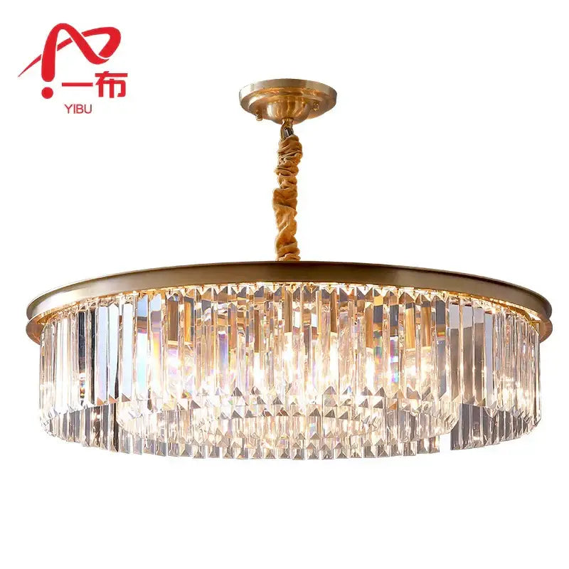 Gold-toned decorbites dual purpose crystal ceiling lamp with cascading prisms and twisted rope pendant for bedroom decor