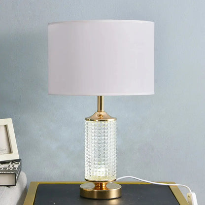 Gold faceted clear crystal glass table lamp with gold-toned metal accents for bedroom decorbites clear crystal decor