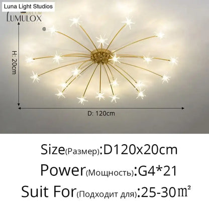 Gold-colored decorbites™ glory led flowers chandeliers with 21 g4 bulbs ideal for hotel lobby lighting