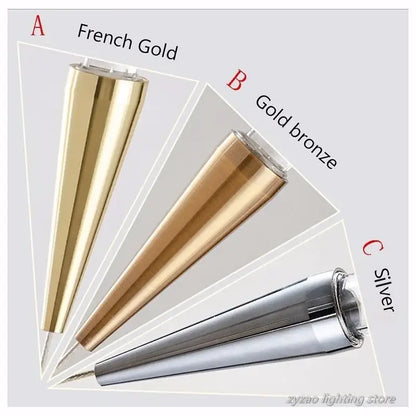 French gold conical pendant light with metallic finish and clear glass tops decorbites crystal drop decor for bedroom