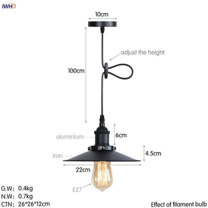 Black industrial pendant lights with matte finish and exposed filament bulb for decorbites gold retro edison dining room decor