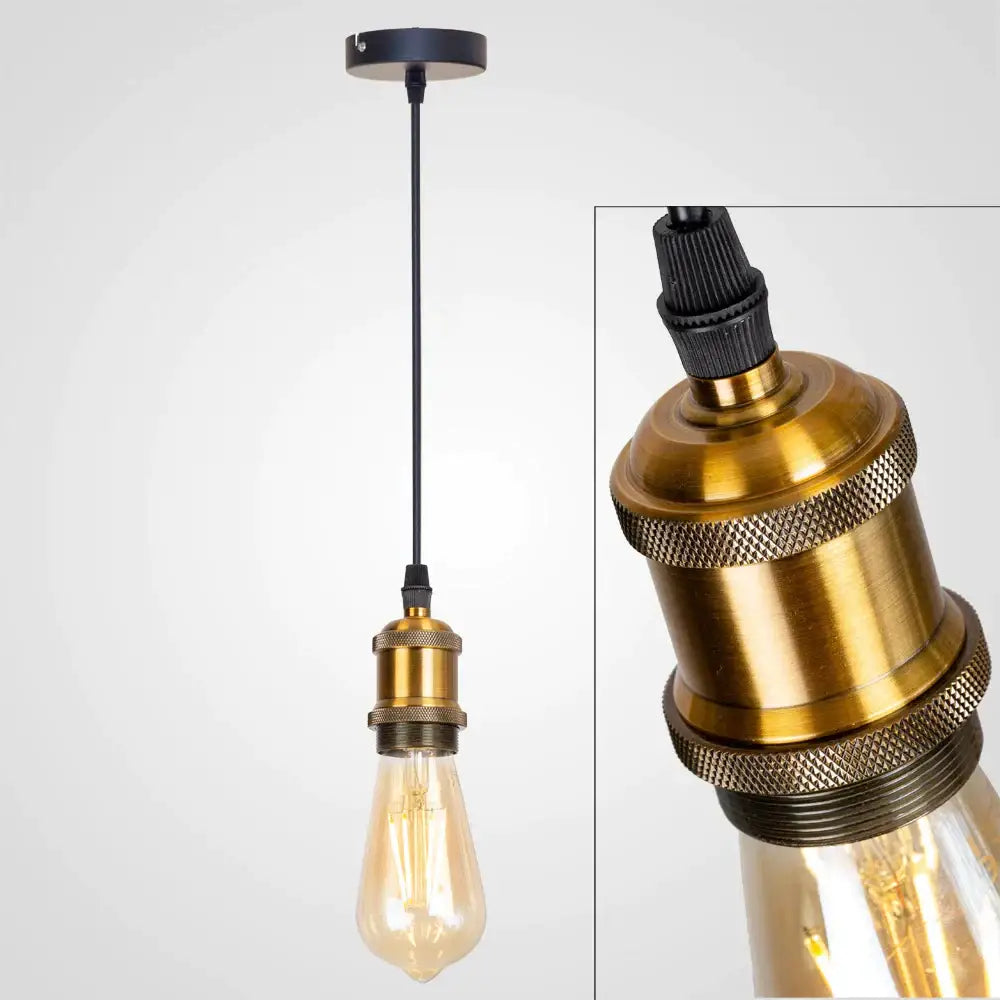 Gold vintage industrial pendant lamp with brass conical shades and exposed Edison bulbs for dining room decorbites gold vintage style