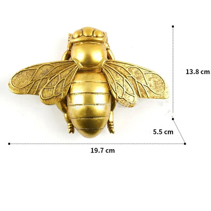 Golden bee-shaped metallic door knocker with detailed wings and segmented body for decorbites golden bird butterfly resin wall