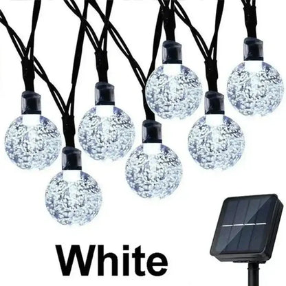 White spherical string lights with golden crackled glass and black caps decorbites crystal fairy solar patio decor