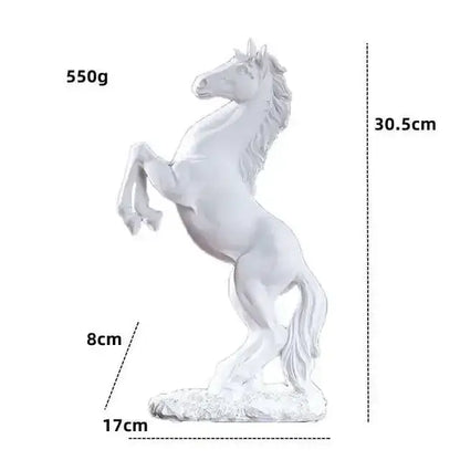 White resin horse resin sculpture by decorbites rearing design 30.5cm tall 550g ideal for living room decor