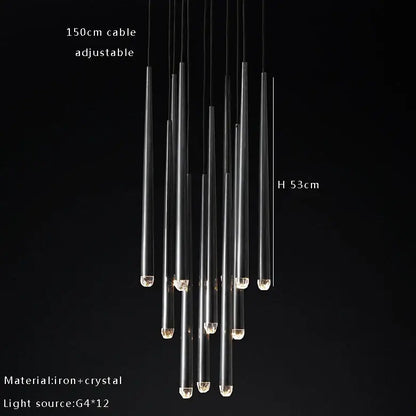 Modern black iron and crystal water drop ceiling chandelier with adjustable 150cm cable for living room decorbites crystal water drop