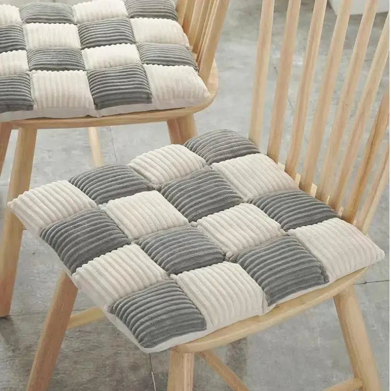 Gray and cream plaid corduroy cushion dining room chair pad by decorbites corduroy cushion for stylish seating