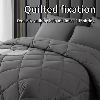 Gray diamond quilted king size quilt set featuring a soft quilted comforter with a diamond-stitched pattern for decorbites king size bedding