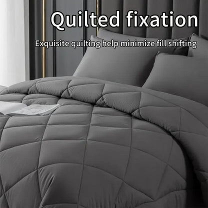 Gray quilted cozy quilt set with diamond-stitched pattern for bedroom decorbites cozy quilt comforter