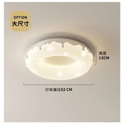 White doughnut ceiling light with glossy finish and silver accents decorbites doughnut ceiling light for bedroom eye protection