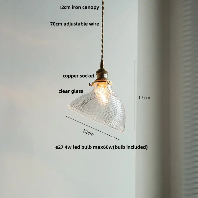 Green glass pendant light with ribbed texture featuring copper canopy led and iron socket for dining room decorbites pendant light
