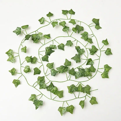Green silk artificial ivy hanging garland with realistic leaf texture and slender stems for garden decorbites green silk decor