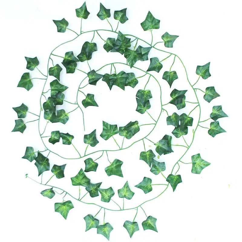 Green silk artificial ivy hanging garland with realistic leaf texture and slender stems for decorbites green silk decor