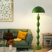 Green wavy circle mushroom floor lamp with dome-shaped shade for living room decorbites circle mushroom lighting