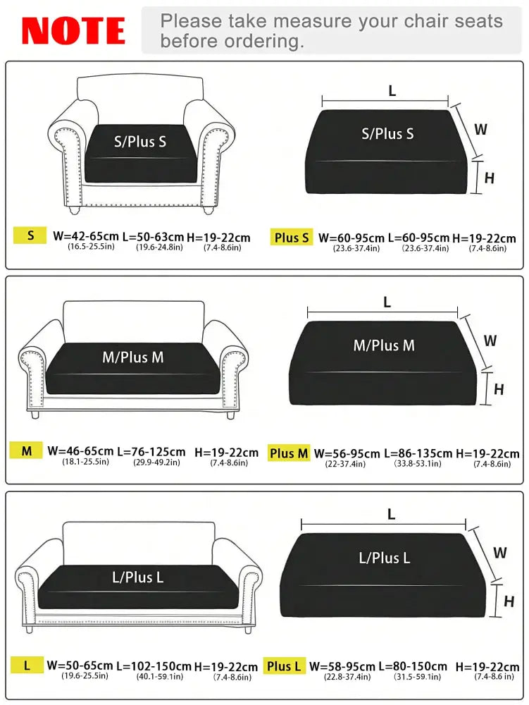 Black fabric sofa seat cover with stitched edges and minimalist design for green and white striped living room protector