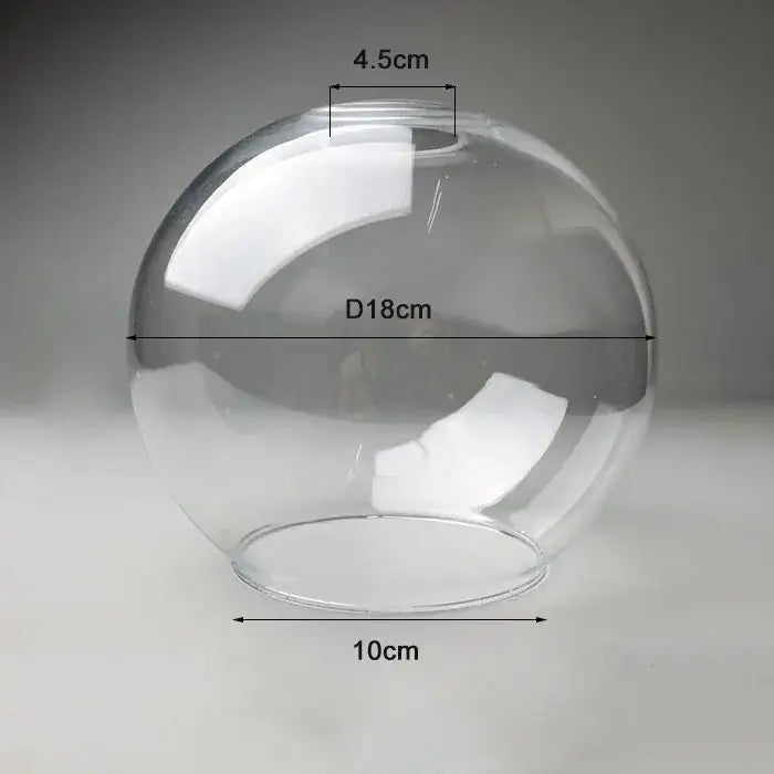 Hand blown clear glass globe lampshade with 18cm diameter and 4.5cm neck for living room lighting fixtures