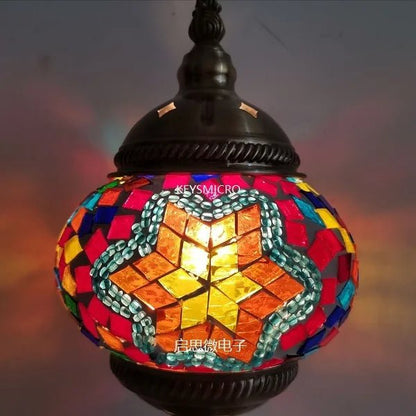 Handmade Turkish Mosaic Glass Pendant Light - Decorbites
