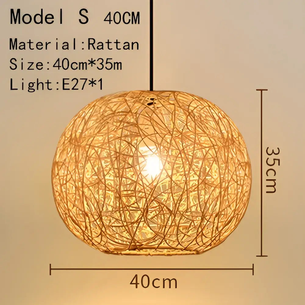 Handwoven black woven pendant light made of natural rattan with e27 bulb socket for dining room lighting