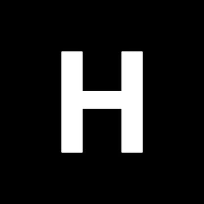 White capital letter h on black background representing decorbites heart cake mold for kitchen baking and decorating