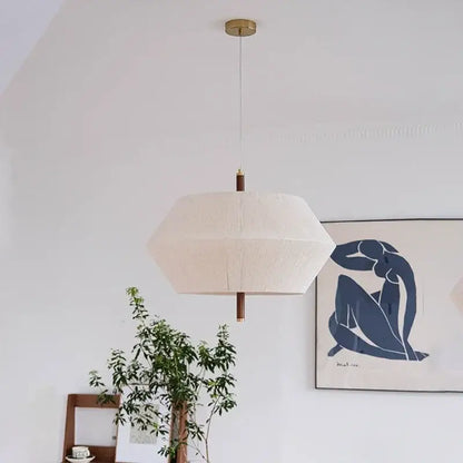 A modern off-white hexagonal pendant light with brass accents decorbites hemp rope rattan for dining room decor