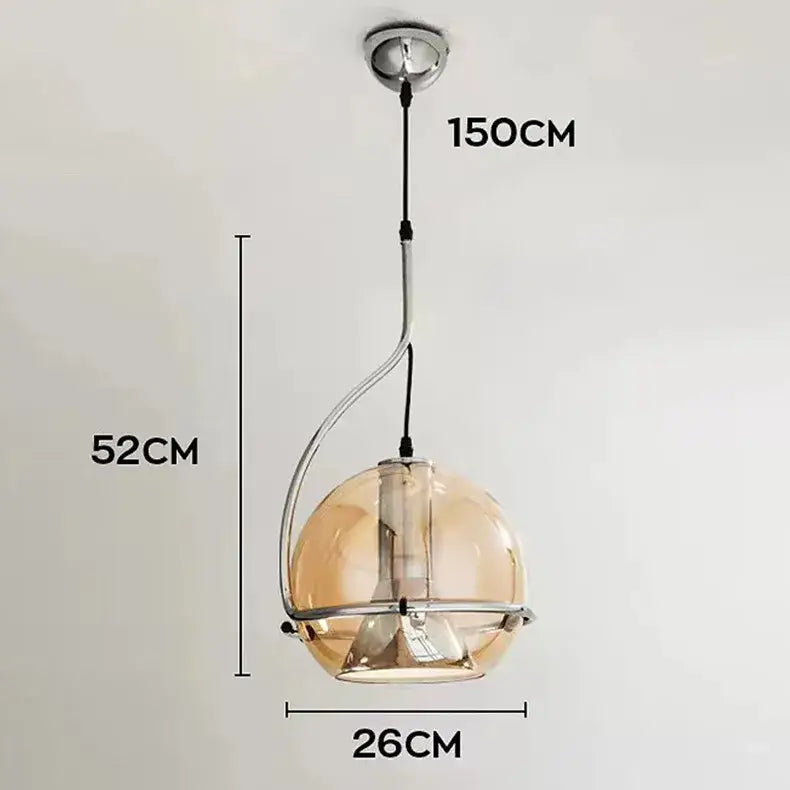 Sleek industrial amber glass pendant light with curved chrome frame ideal for kitchen decorbites industrial amber chandelier