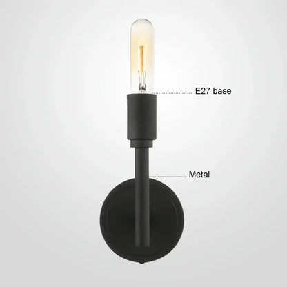 Black metal wall lamp with clear glass Edison bulb decorbites industrial antique metal sconce for bedroom decor
