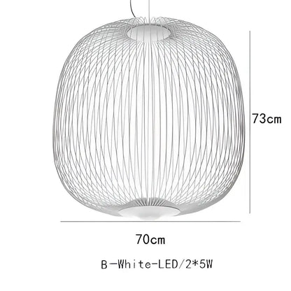 White led pendant light with spherical wireframe design 73cm tall and 70cm wide decorbites industrial birdcage iron table lamp