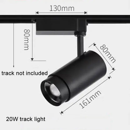 Black cylindrical 20w matte finish track spotlights with adjustable focus for living room decor by decorbites adjustable focus