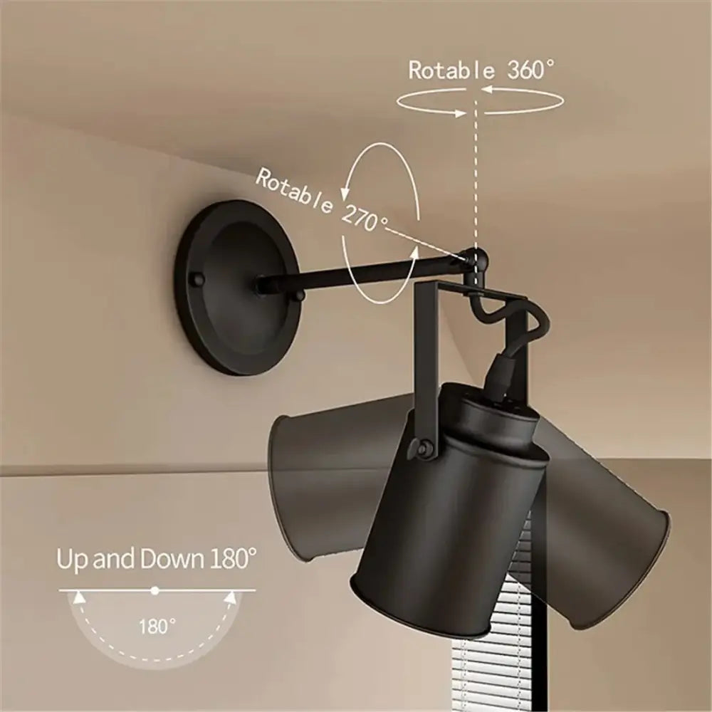Black matte-finished industrial vintage adjustable ceiling lamp with three rotating heads for dining room decorbites spotlight
